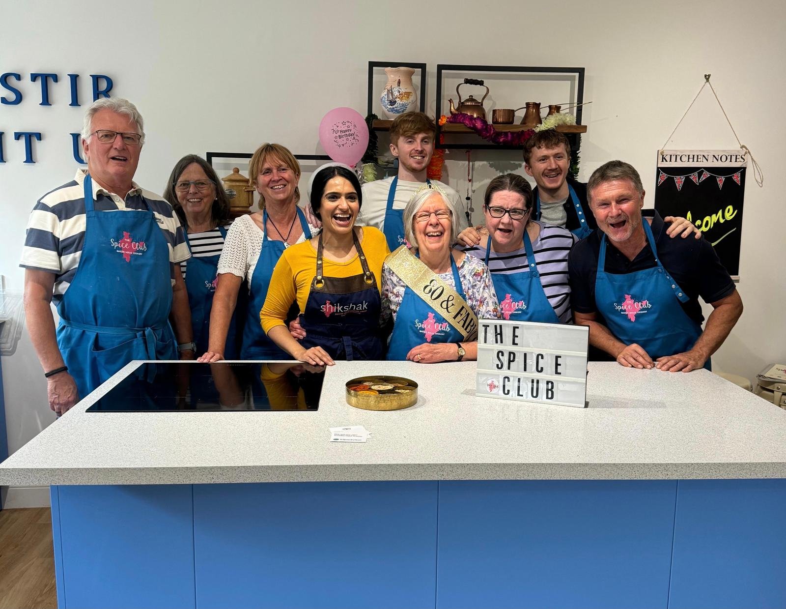 Happy group at The Spice Club birthday cookery class